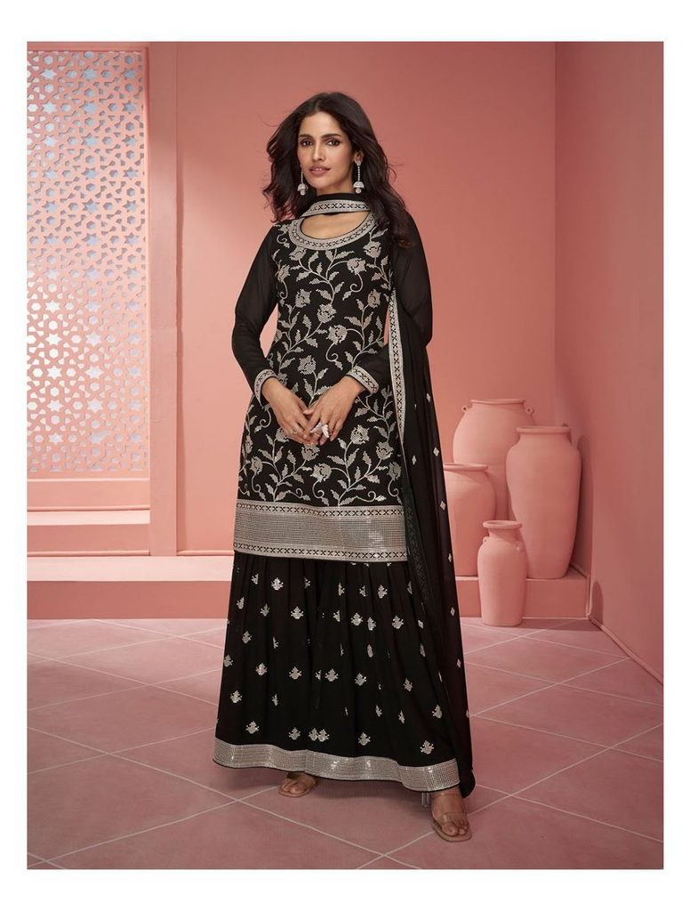 Black Sharara Suit