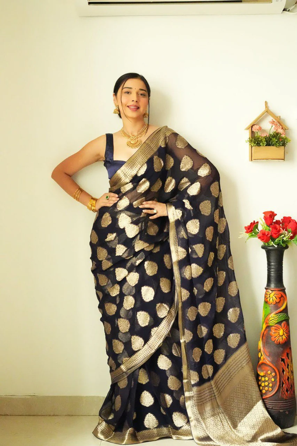 Ready To Wear Black Soft Silk Saree