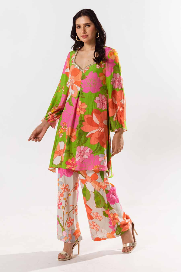 Multicolour Printed Kurta and Pant Set