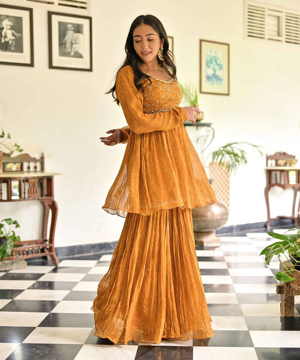 MUSTARD SHARARA SET