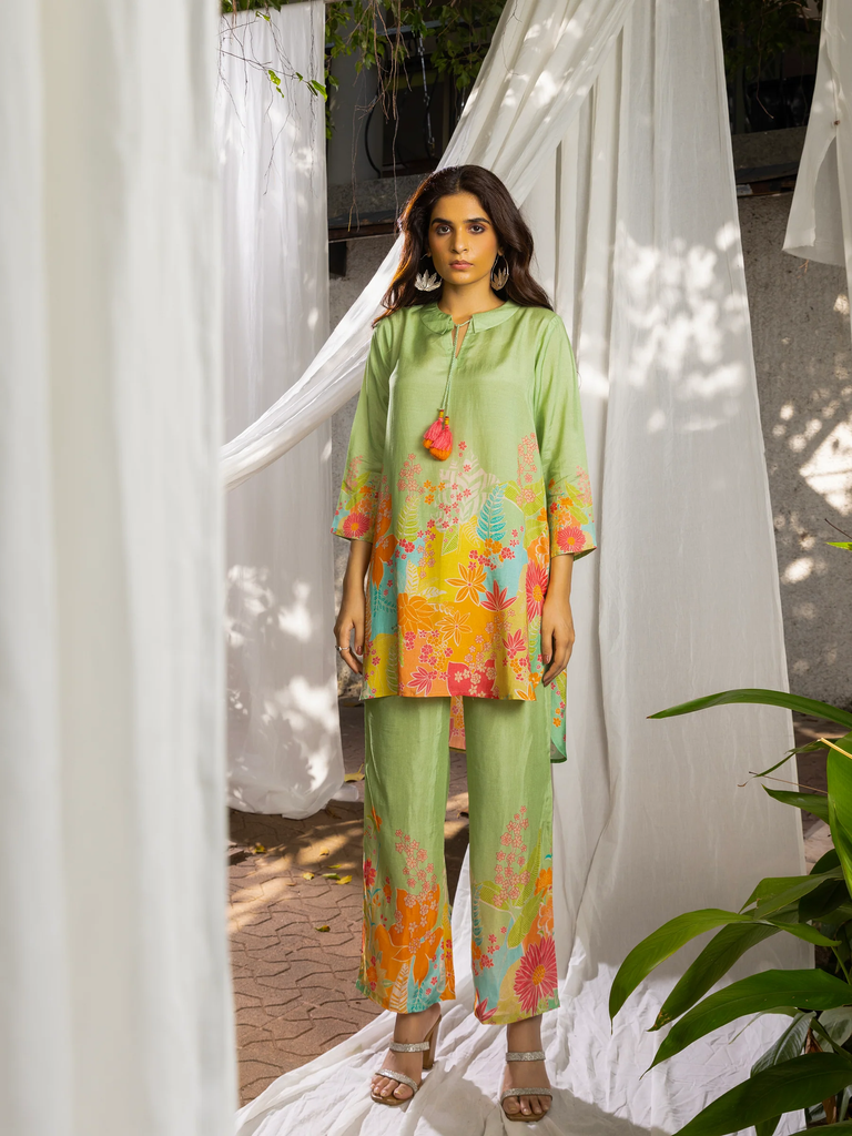 AYESHA JADE DIGITAL PRINTED MUSLIN CO-ORD SET