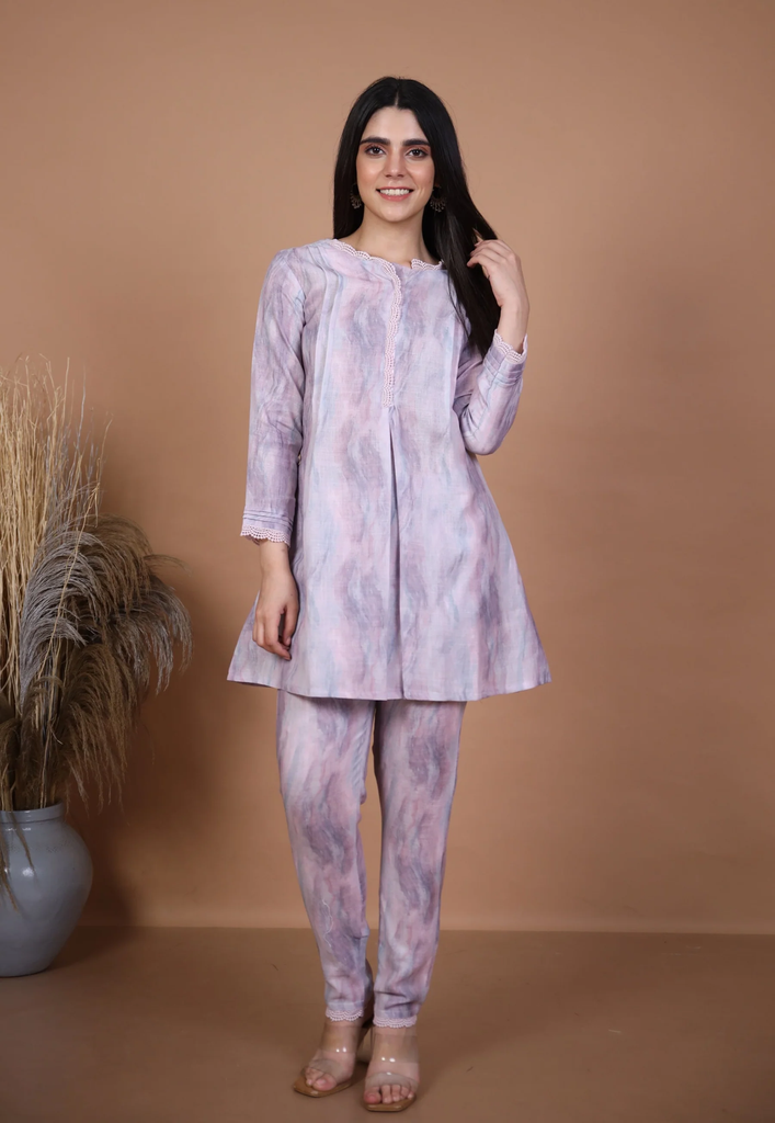 MANMEET PURPLE SHIBORI CO-ORD SET