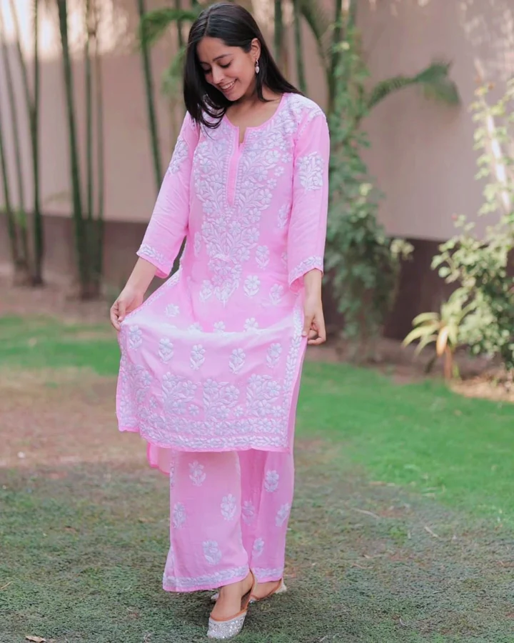 Premium Chikankari Kurti Set